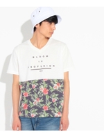 ボタニカルバイカラーTシャツ/ネイビー(593)