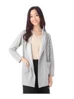 裏毛ミドル丈カーディガン/グレー(012)