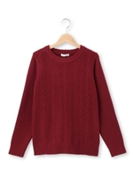 ケーブルストレッチニット/ホワイト系(002)