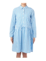 チェック柄シャツワンピースワンピース/ライトブルー(291)