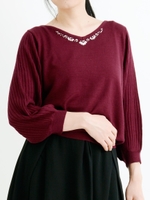 J衿ぐりビジュープルオーバー/L／グレー