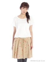 【OUTLET】ティーカッププリント×天竺ワンピース/オフホワイト