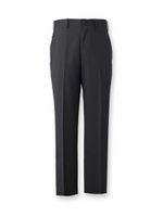 ウールポリエステルノータックパンツ/ブラック(019)