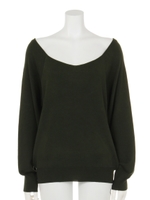 2wayVネックニット/MUSTARD