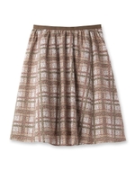 LIBERTY タータンチェックスカート/ダークブラウン(143)