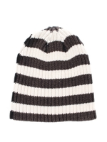 【AZUL by moussy】ストーンウォッシュボーダーニットCAP/BLK