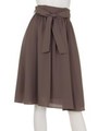 ウエストリボンタックギャザースカート/モカ