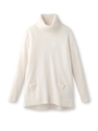ラメ混タートルネックニットプルオーバー/ホワイト系(002)