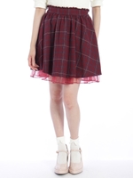 裾オーガンジーチェックSK/ボルドー