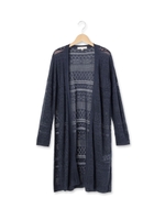 透かし柄ロングニットカーディガン/キャメル(041)