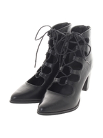 【AZUL by moussy】ワイドヒールレースアップパンプス/BLK