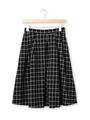 ◆グラデーションチェックミディ丈スカート/ブラック(219)