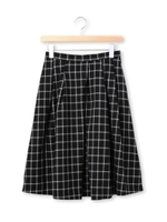 ◆グラデーションチェックミディ丈スカート/ブラック(219)