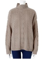 プチハイケーブルニット/ブラック