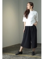 【AZUL by moussy】12G天竺接結H/N5分プルオーバー/O/WHT