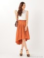 【steady.9月号掲載】ベルト付きプリーツスカート/オレンジ