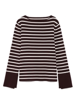 スリットカフスボーダーニット/WHT