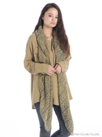 レーヨンBoy'sシャツ AFRICANプリントストール Set/キャメル