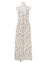 花柄ロングキャミワンピース/ホワイト