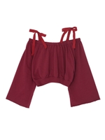 オフショルリボンTOPS/ブラック