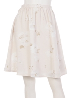 ビッグフラワーフレアスカート/ベージュ