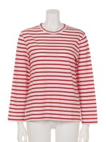 【BED&BREAKFAST】CATIONIC BORDER Crew neck/NAVY