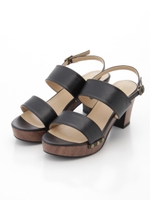 【コシュエコシュ】SBワイドストラップスタッズサンダル/ブラック