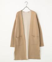 ノーカラーWフェイスコーディガン