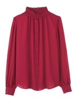 ＰＪ／ネックシャーリングブラウス/カーキ