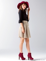 くるみバックルフレアースカート/ブラック