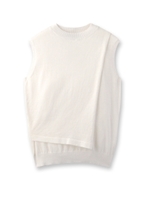 コットンリネンノースリーブニット/ホワイト(001)