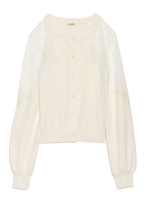 シースルーエンブロイダリーカーディガン/WHT