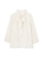 ノルディスシフォン　ボウタイブラウス/ホワイト(034)
