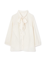 ノルディスシフォン　ボウタイブラウス/ホワイト(034)