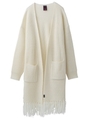 FRINGE KNIT LONG CARDIGAN/ブラック