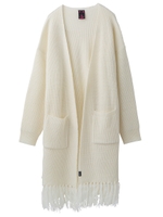 FRINGE KNIT LONG CARDIGAN/ブラック