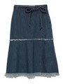 切替ラップ風デニムスカート/BLU