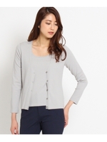 Vネックニットカーディガン/ライトグレー(011)