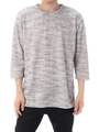 【AZUL by moussy】COMFORTワッフルクルー7分袖ビッグT/D/T.GRY