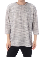 【AZUL by moussy】COMFORTワッフルクルー7分袖ビッグT/D/T.GRY