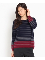 【STORY10月号掲載】ウォッシャブルシルクカシミヤマルチボーダーニット/キャメル(341)