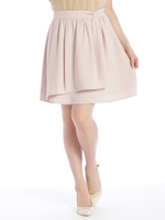 サイドリボンイレギュラーヘムスカート/ピンクベージュ