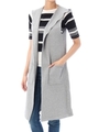 【AZUL by moussy】スウェッターフーディロングジレ/NVY