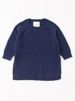 アンゴラサイドスリットクルーネック/NAVY