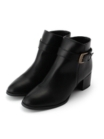 ベルト付きショートブーツ/ダークブラウン(043)