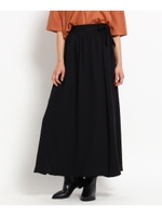 リボン付きマキシスカート/キャメル(041)