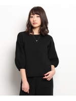 ボリューム袖ミラノリブニット/ダークグリーン(023)