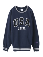 【X-girl×CHAMPION】 REVERSE WEAVE SWEAT SHIRTS/ネイビー