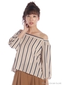 レトロストライプ2ＷＡＹオフショル/ブラック