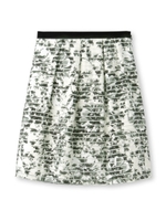 [L]フラワーボーダースカート/ブラック(119)